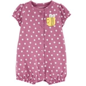 CARTER's:  Baby Girl's  POLKA DOT BEE Snap-up Romper / Onesie
